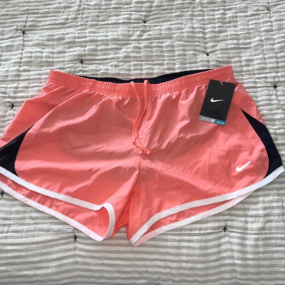 Nike size L peach and black shorts